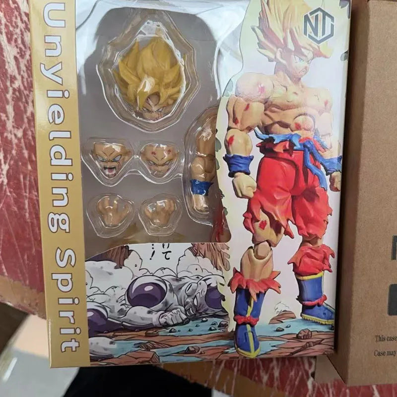 In Stock Dragon Ball N&T Shf Super Saiyan Son Goku Anime Action Figure Battle Damaged 3.0 Body Weekly Color Movable Toys Gift