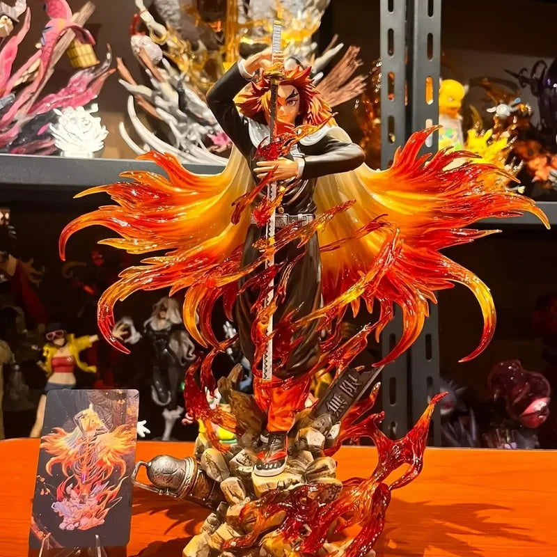 Нова аниме фигурка на убиец на демони Rengoku Kyoujurou, пламък Хашира, 30 см, PVC модел, статуетка, настолна колекция, играчки за рожден ден, подаръци