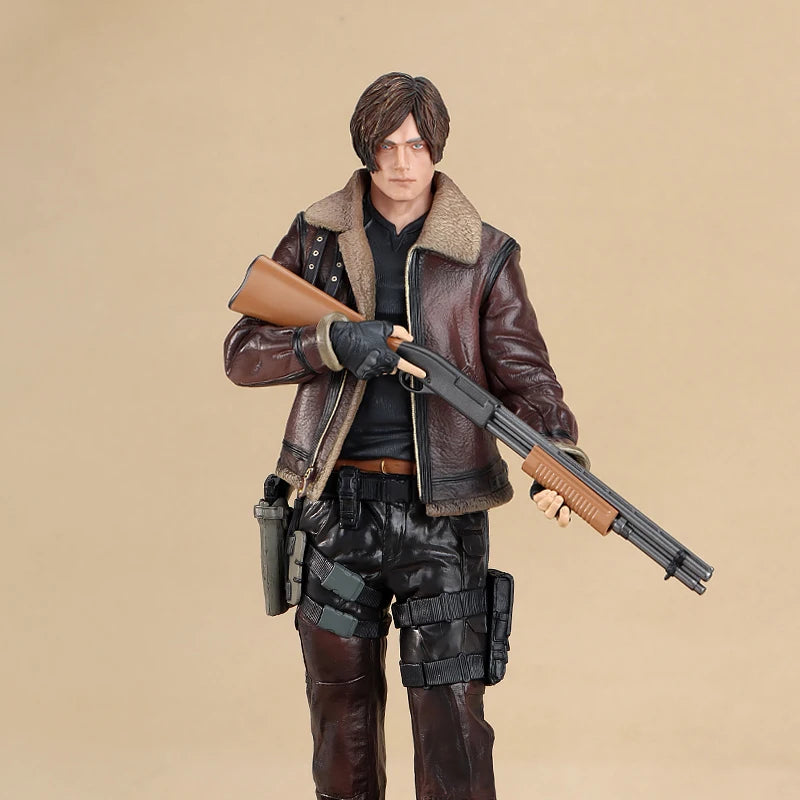 Resident Evil Leon S. Kennedy PVC Actionfigur 33 cm Biohazard Spiel Leder Leon Anime Figur Modell Spielzeug Sammlung Puppe Geschenk