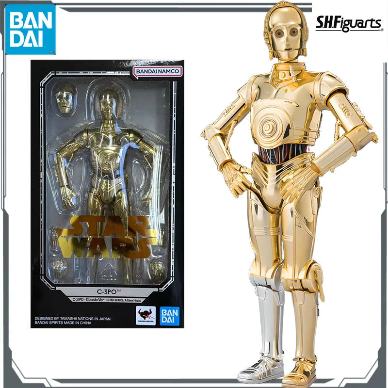 Bandai Original S.H.Figuarts Star Wars: A New Hope&R2-D2 155mm&90mm Anime Action Figure Assembly Model Toys Model Gifts for Boys