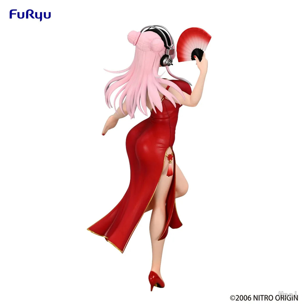 In Stock Original FURYU Super Sonico Trio-Try-iT Toy Doll-cheongsam Style Anime Doll Hand Figures Model Toy Gift Ornament