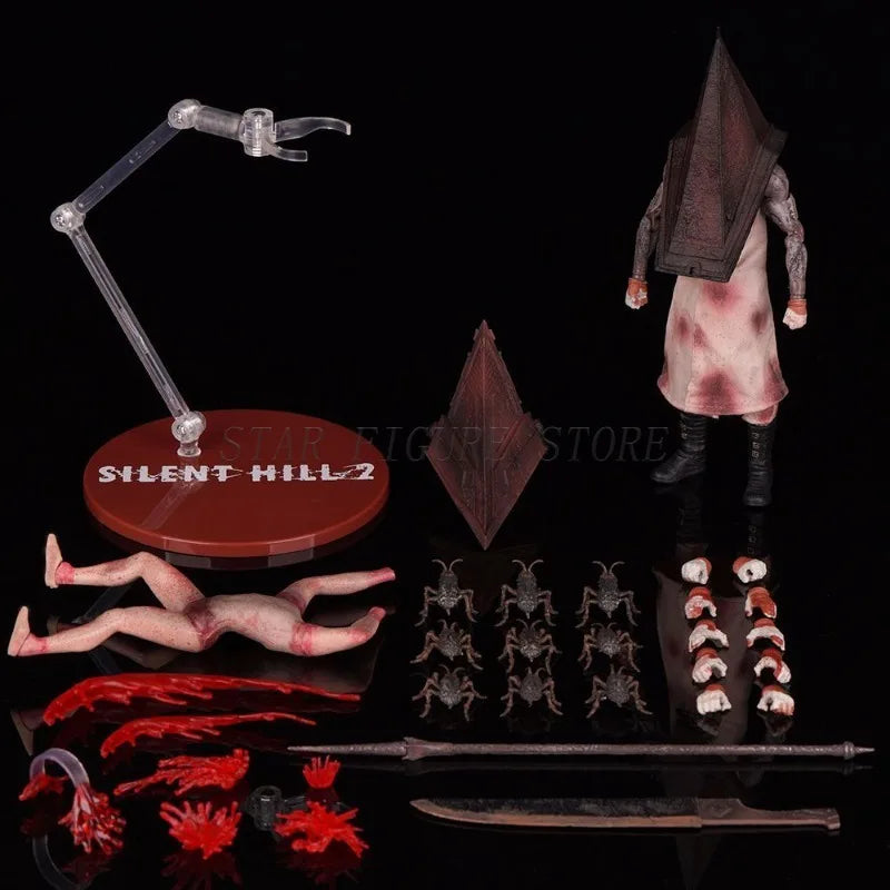 MEZCO Pyramid Head Action Figure Silent Hill 2 Red Pyramid Thing Figurine ONE:12 Collection Desktop Ornaments 17cm PVC Model Toy