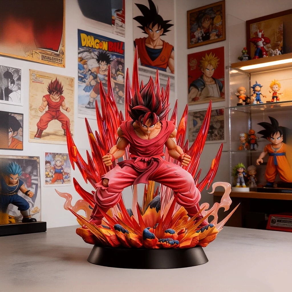 Goku Kaioken  Dragon BallZ The Fourth Form SSj3 Broly 14.96Inch/36cm Can Move Roar Anime PVC Outbreak Figure Toys Gifts