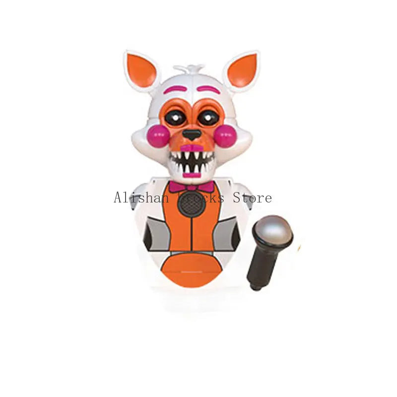 FNAF Five Nights Freddyed Building Blocks bricks Nightmare In Stock Chica Animals Bear Fox Duck Rabbit Model PVC Action Figure