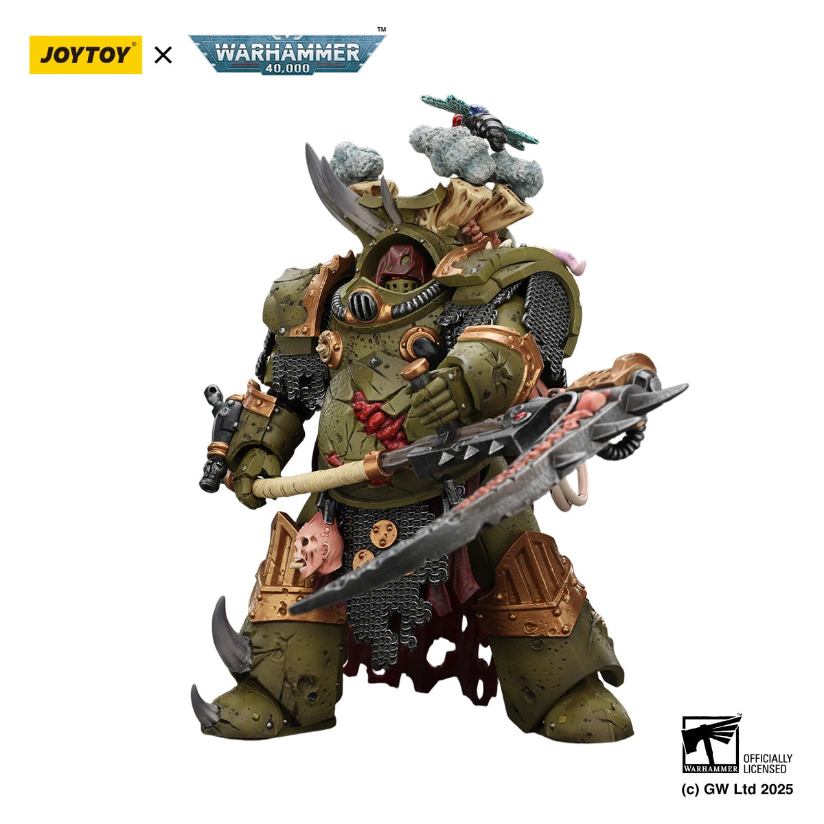 JOYTOY Warhammer 40K 1/18 Action Figure Death Guard Deathshroud Terminator 1 with Manreaper and Plaguespurter Gauntlet