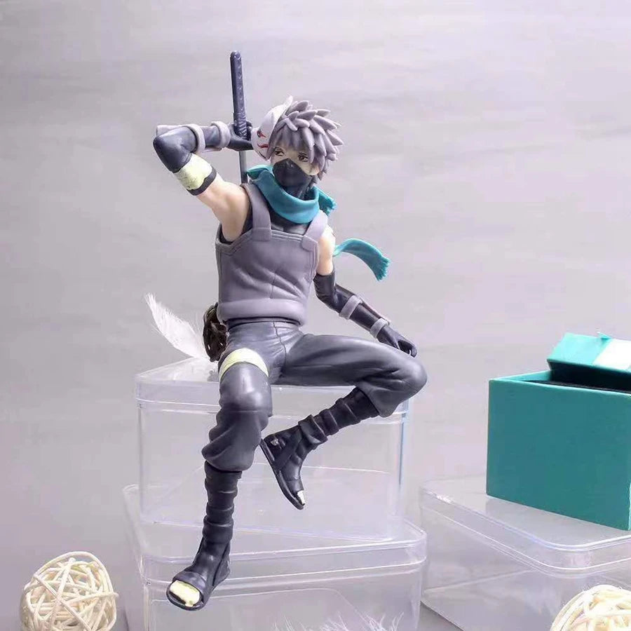 19cm Hot Cartoon Naruto Anime Figure Hatake Kakashi Action Figure Dark Ninja Kakashi Figurine PVC Collection Model Doll Toys