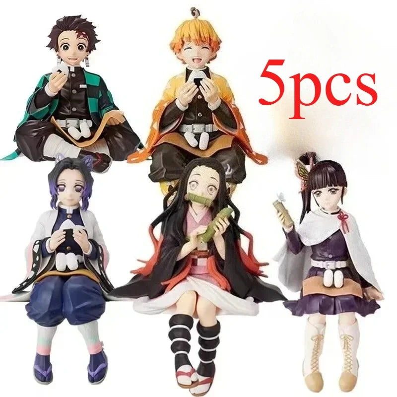 5pcs  Anime Figure Demon Slayer Kimetsu No Yaiba Anime Action Figures Tanjiro Nezuko I Models Perfect Gift for Fans Toy