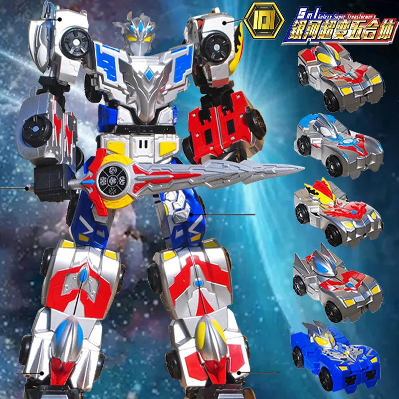 Children's toy transformation tank YH101 transformation five in one robot car racing model hero 3