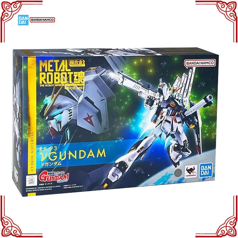 In Stock Genuine Bandai Gundam Model Kit Metal Robot Spirits RX-93 ν Gundam Anime Action Figure Collection Finished Model Toys