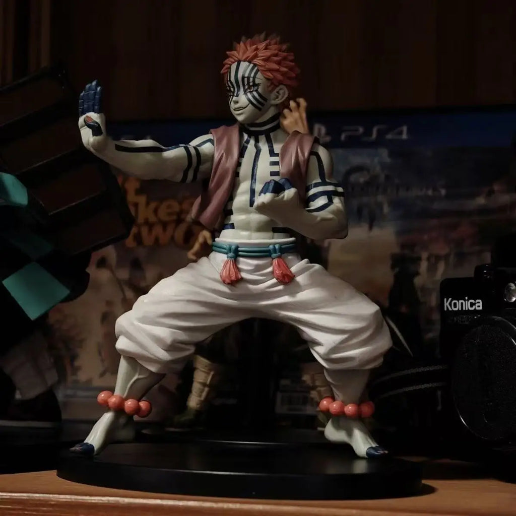 Anime Demon Slayer Figure Model Toy Juuni Kitsuki Akaza Battle Figure Doll Desktop Decoration Collection Gifts