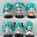 hatsune miku Q version figure cute anime girl model MIKU doll toy desktop gashapon ornament anime peripheral birthday gift 6pcs