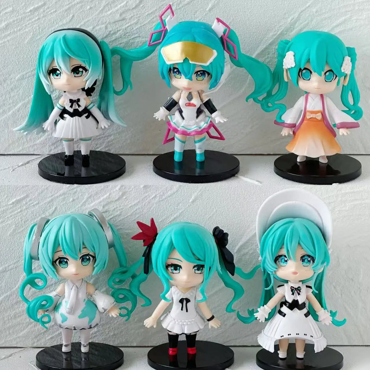 hatsune miku Q version figure cute anime girl model MIKU doll toy desktop gashapon ornament anime peripheral birthday gift 6pcs