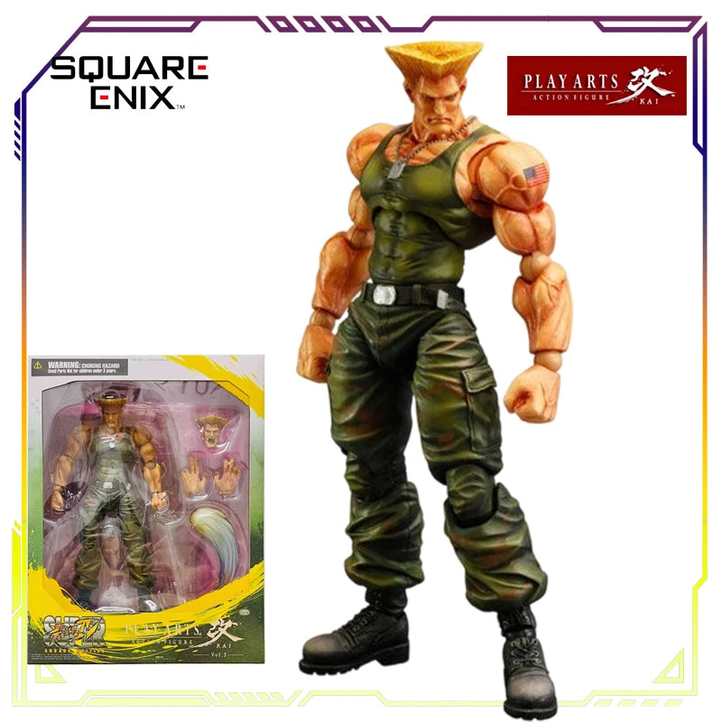 SquareEnix Play Arts Kai Street Fighter Series Action Figures - Akuma Chun-Li Cammy Ryu - Articulated Collectible Anime Figures