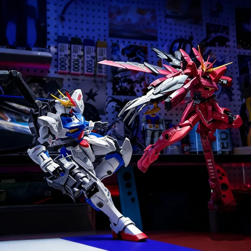 MG RGX-00 1/100 White & Red Testament Assembly Model Kit Action Figure Anime Mecha Toy With Water Decal & Display Base Boy Gift