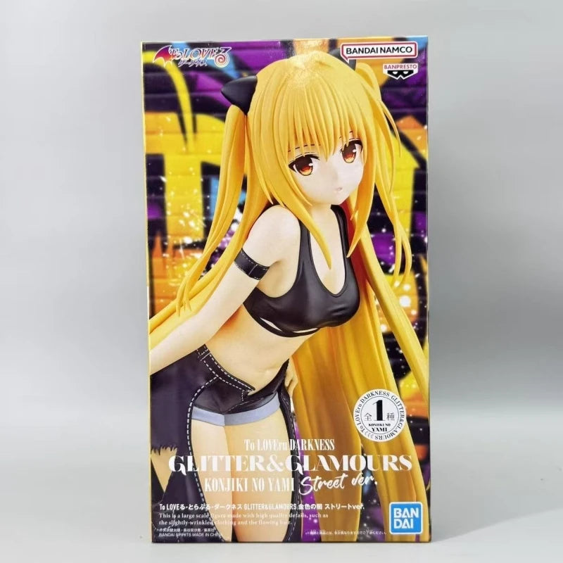 Original Genuine Bandai BANPRESTO Glitter & Glamours To Love-Ru Darkness Konjiki No Yami Street Ver 22cm Figure AS