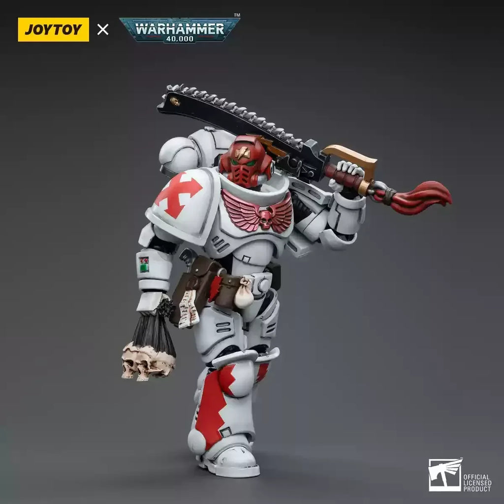 JOYTOY Warhammer 40k 1/18 Action Figures White Scars Captain Kor'sarro Khan Assault Intercessor Combat Bike Anime Military Model