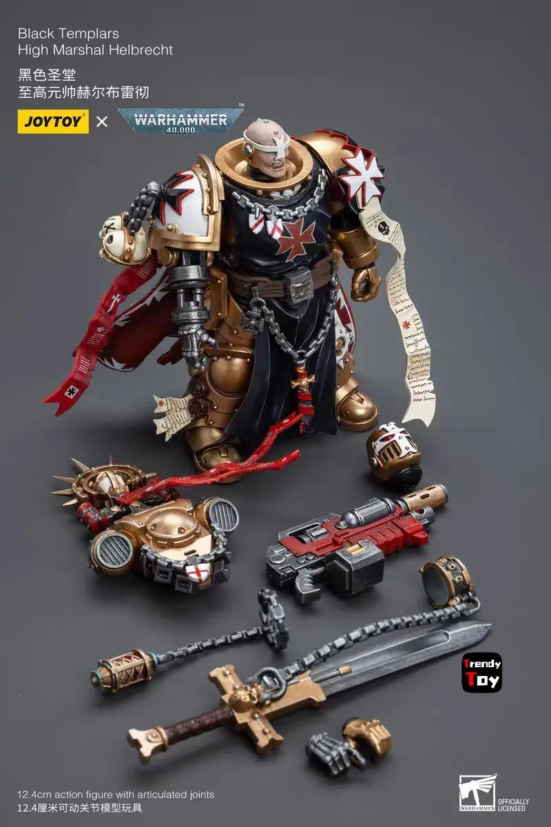 【JOYTOY】Warhammer 40K Black Templars High Marshal Helbrecht 1/18 Action Figure Toys