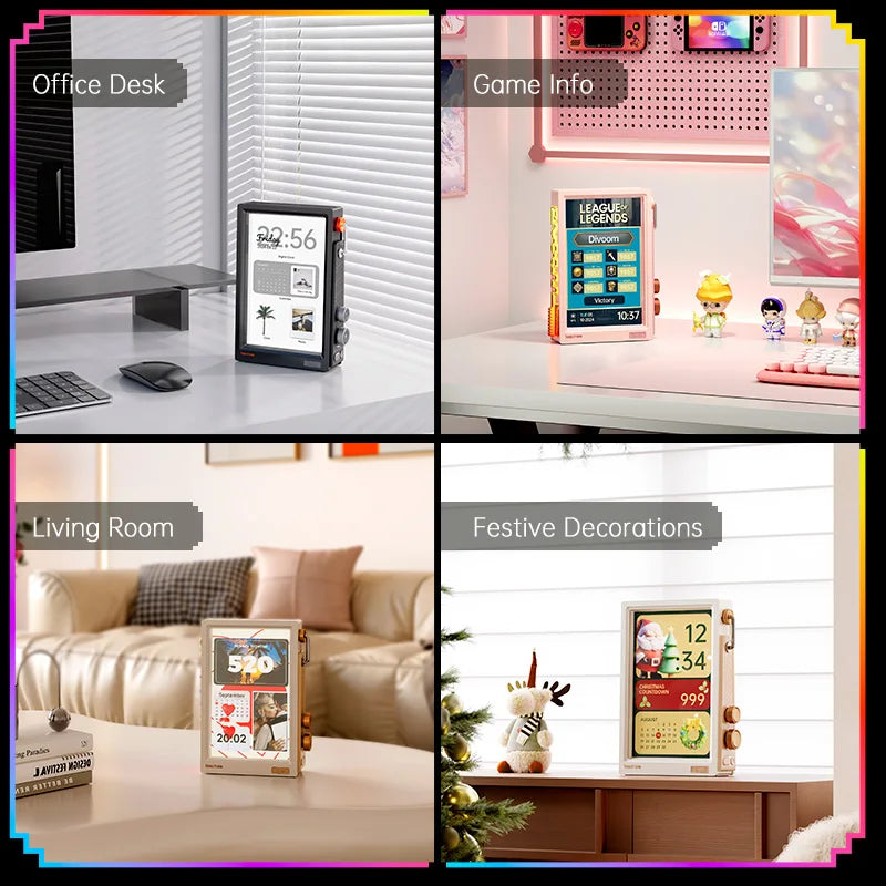 Divoom Times Frame Smart HD-Bildschirm | 10,1 Zoll DIY-Digitaluhr | Krypto-Aktien-Wetterkalender | Tech-Geschenk-Schreibtisch-Setup