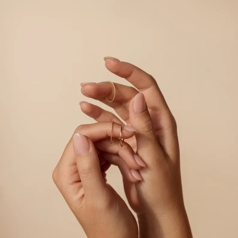 Aide 925 Sterling Silber 3-teiliges Set Einfacher Kreis Verstellbarer Ring für Frauen Minimalistischer schwarzer Zirkon K Gold Feiner Schmuck Partygeschenk