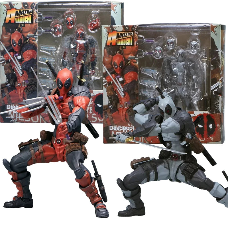 AMAZING YAMAGUCHI Deadpool &amp; Wolverine 2.0 Graue Actionfigur Mutanten Gemeinsam beweglich KAIYODO Wade Modell Filmspielzeug für Kinder Geschenk
