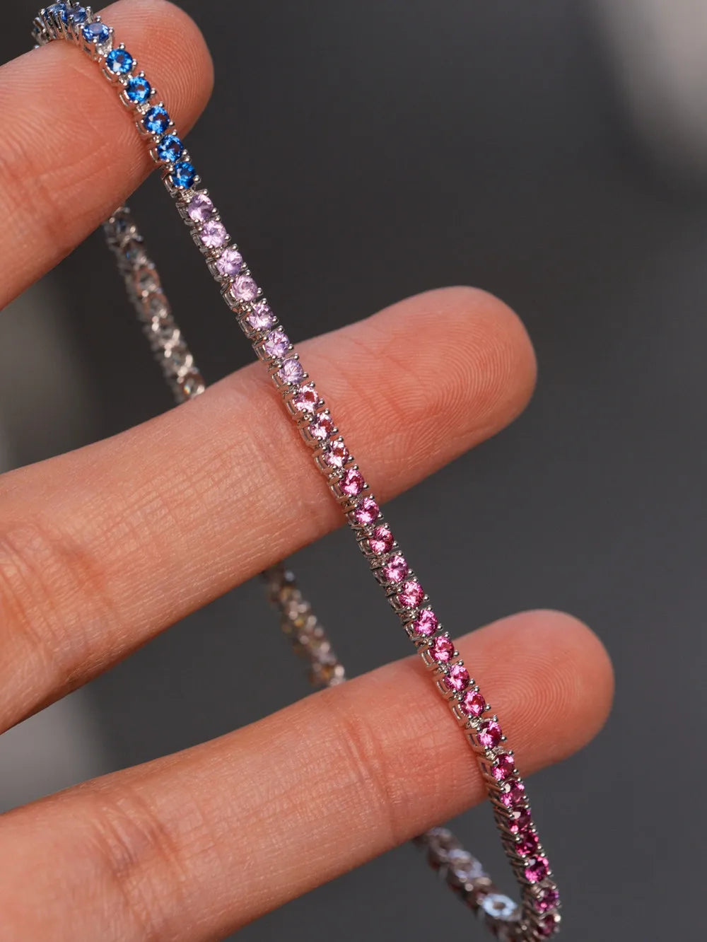 Shelly Romantische Echt 18K Solide Gelb Weiß Gold AU750 Schmuck Natürliche Farben Regenbogen Saphire Armbänder für Frauen Party Geschenk
