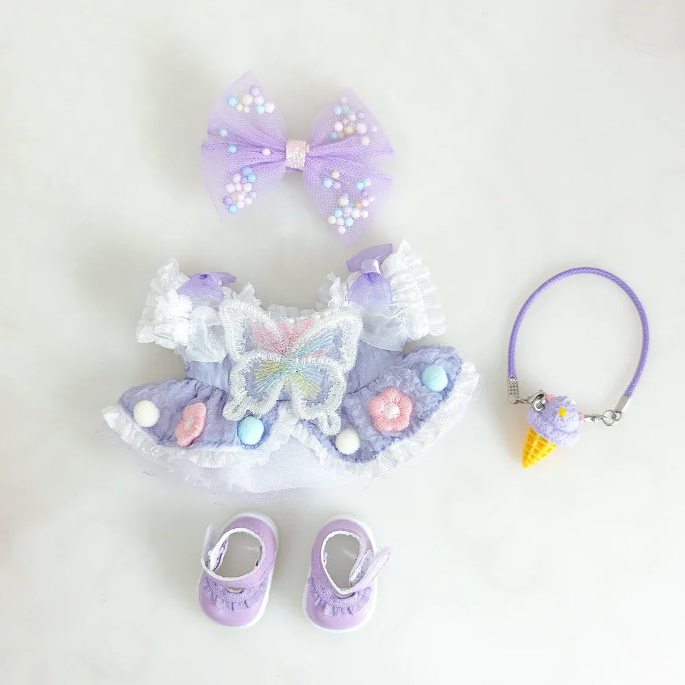 Labubu V3 0 High Energy Vinyl Plush Doll Blind Box Pendant Lucky Purple Butterfly Fairy Baby Clothes Skirt Cute Kawaii Fashion