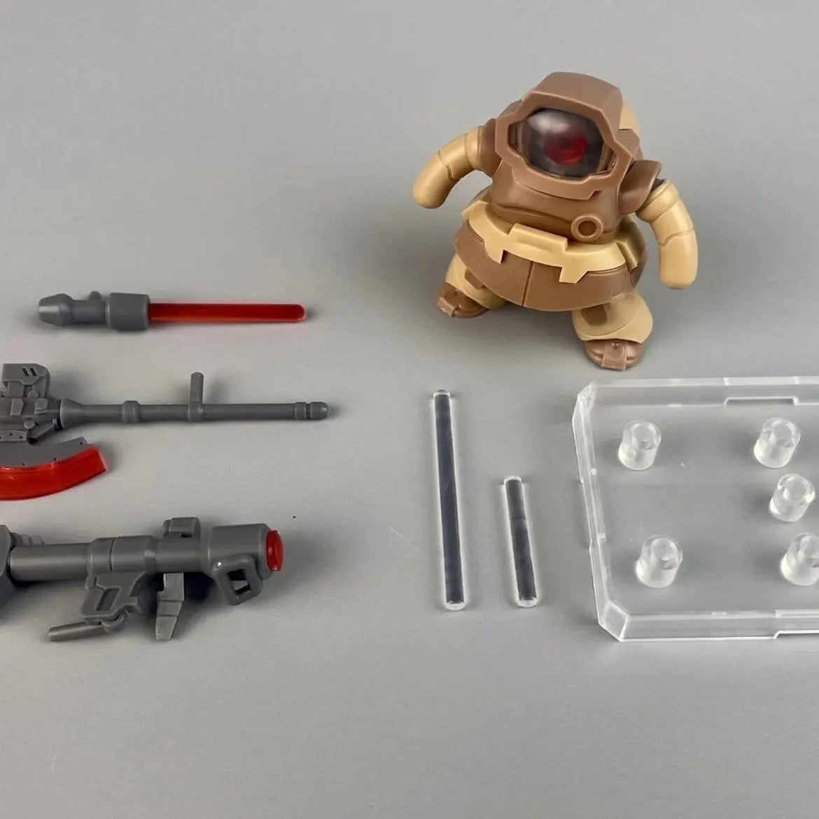 CHAOXING Model Q Version Dom MS-09 3PCS Set Anime Assembly Model Kit Plastic Model Collection Action Figures Decoration Toys