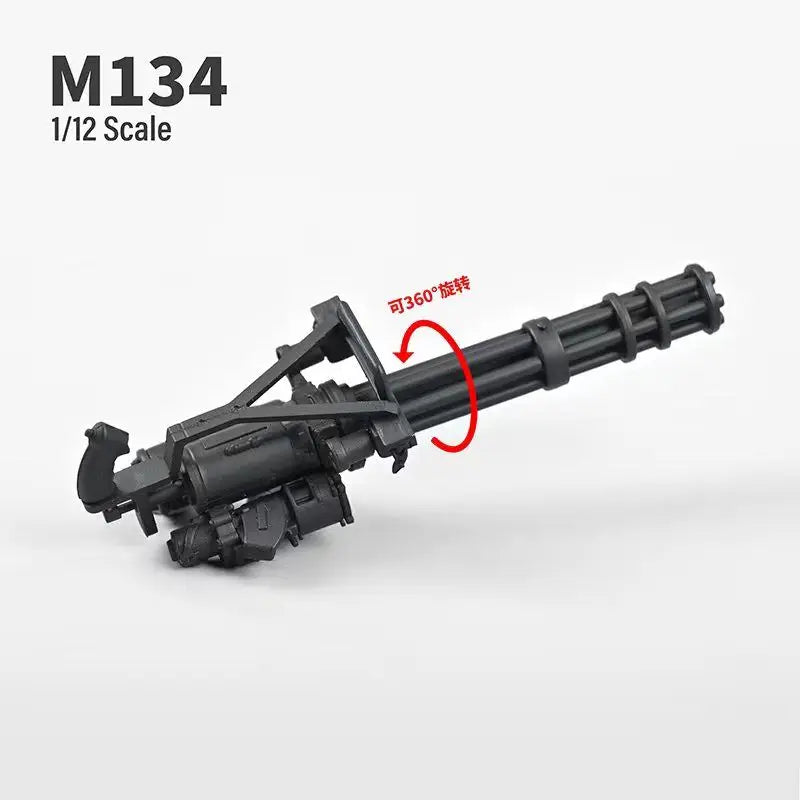 Gatling Heavy Machine Gun 1/12  Scale Weapons Weapon Suit for 6" Action Figure Figurine