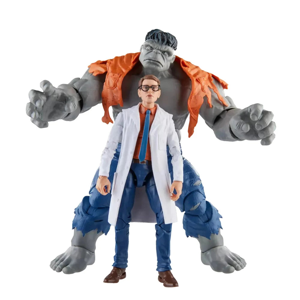 [In-Stock] Hasbro Marvel Legends Series Gray Hulk and Dr. Bruce Banner 2-Pack-Set 15cm Nice Action Figure Model Toy Gifts