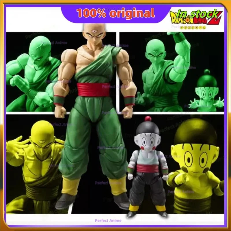 Bandai S.H.Figuarts Genuine Original Dragon Ball Z Tien Shinhan Chiaotzu Set Model Anime Action Figure Toys for Children Gifts