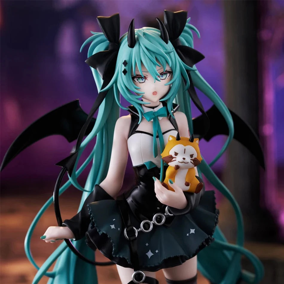 Anime Little Devil Hatsune Miku Handgemachter kleiner Waschbär Chuyin Dark Angel Handgemachte PVC-Modellanimation Peripherieornamente