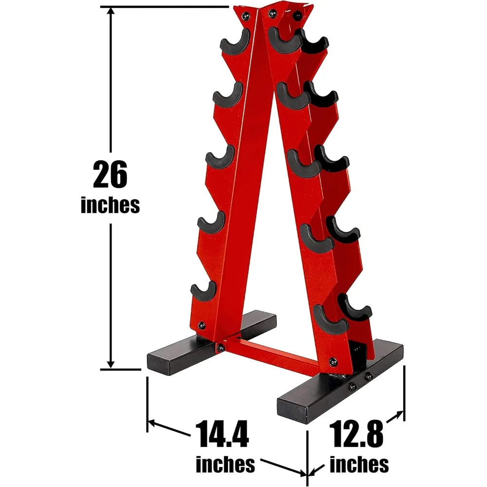 Rubber Coated Hex Dumbbells Set 5-25Lbs with Storage Rack for Muscle Toning and Strength Training