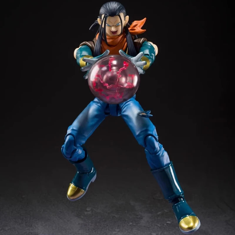 Bandai S.H.Figuarts Dragon Ball Figure Pvc Gt Super Android 17 Customization Toy Model Collection Action Figurine Gift