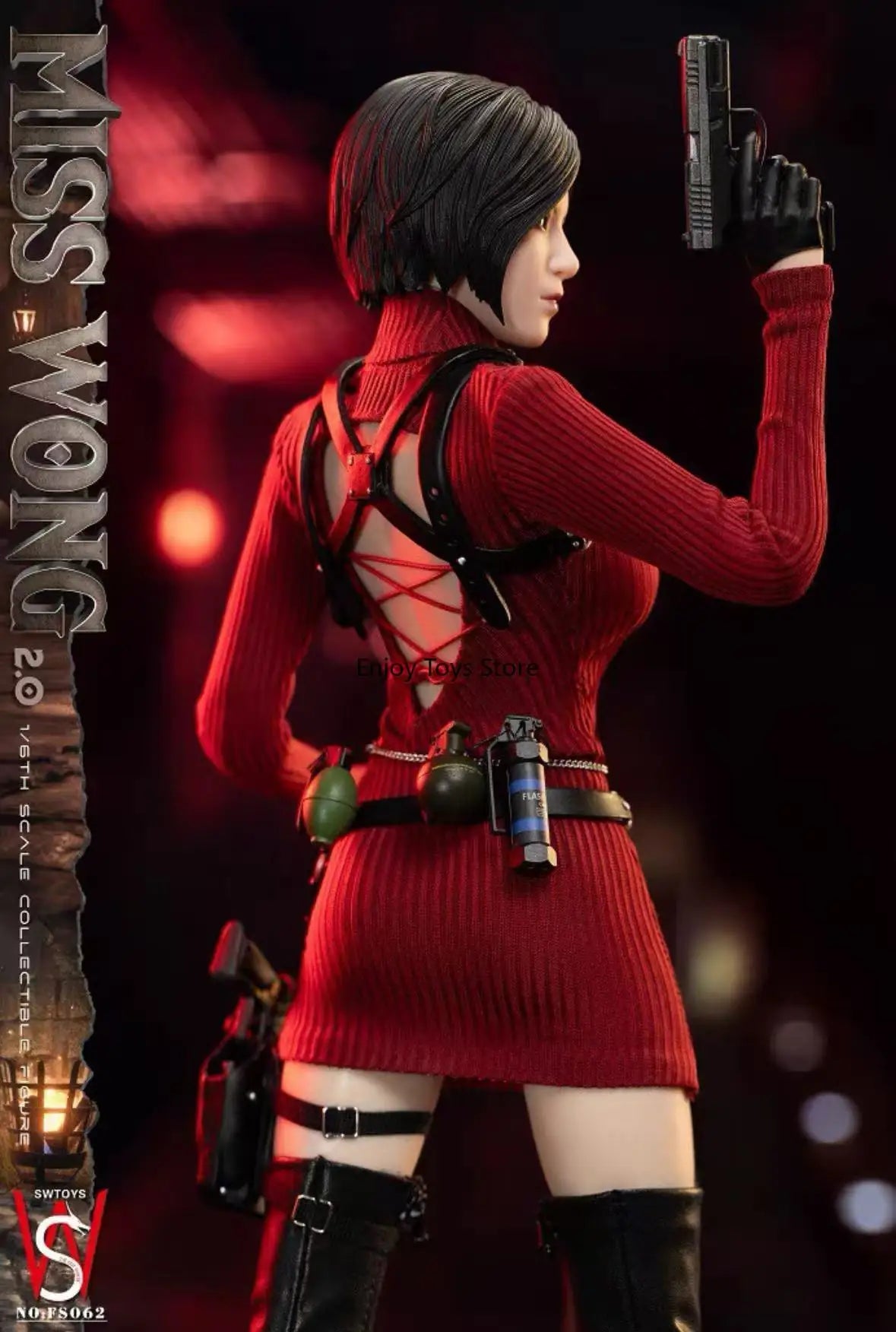 Spot Goods  Authentic SWTOYS FS062 Resident Evil Ada Wong 2.0 (Dual Head Sculpts, Movable Eyes) 1/6 Female Action Figure
