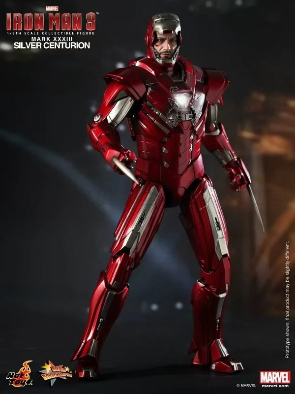 【MT】Hot Toys Marvel MMS213 "Iron Man 3" Iron Man MK33 Silver Centurion 1:6 Scale Action Figure Collection Toys