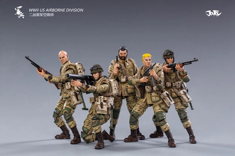 JOYTOY 1/18 3.75 Action Figures WWII US Airborne Division Anime Collection Military Model For Gift