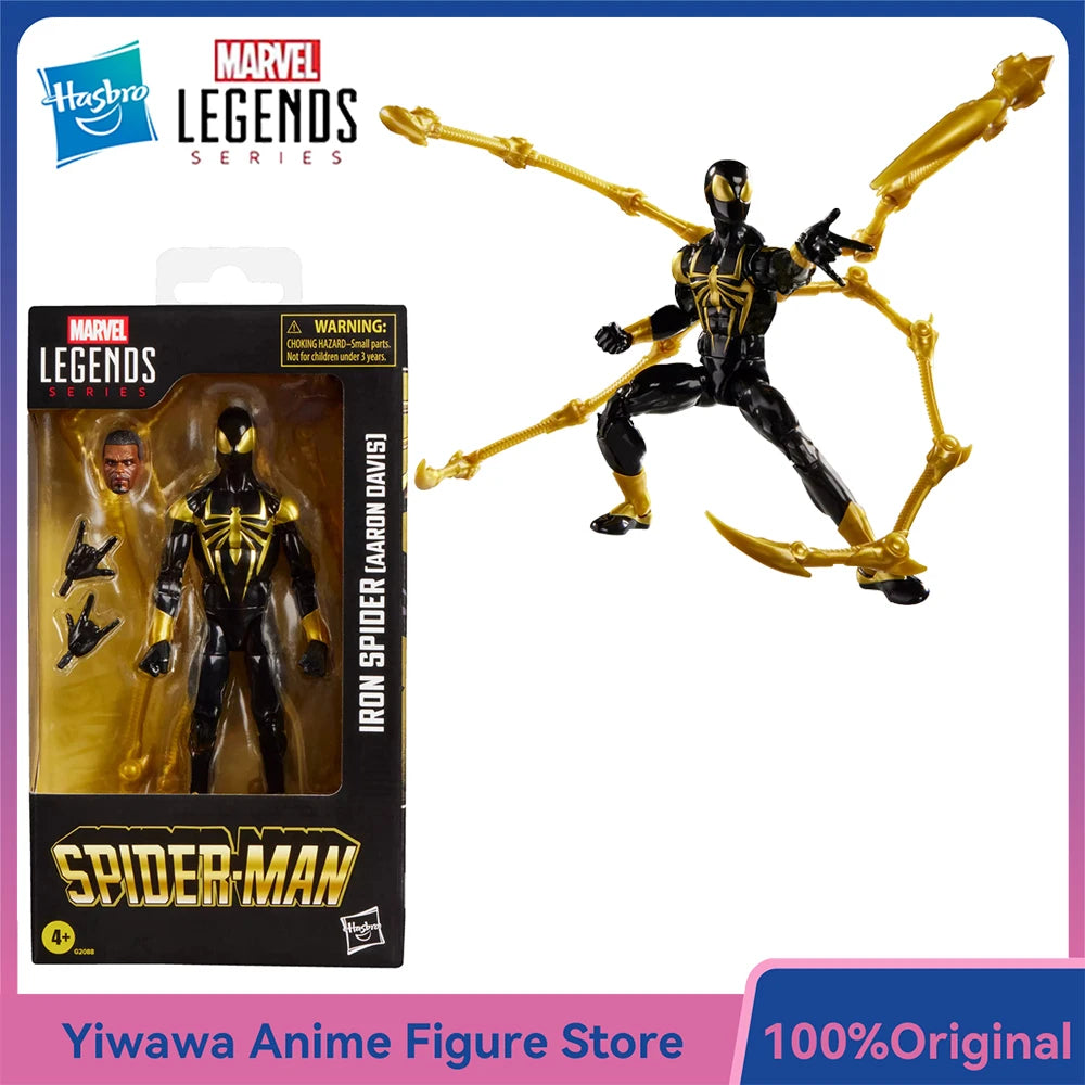 Original NEW Hasbro Marvel Legends Series Avengers Iron Spider (Aaron Davis) 15cm Spider-Man Anime Action Figure Model Toys