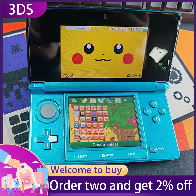 For Nintendo 3DS 3.5-inch handheld game console successfully cracked