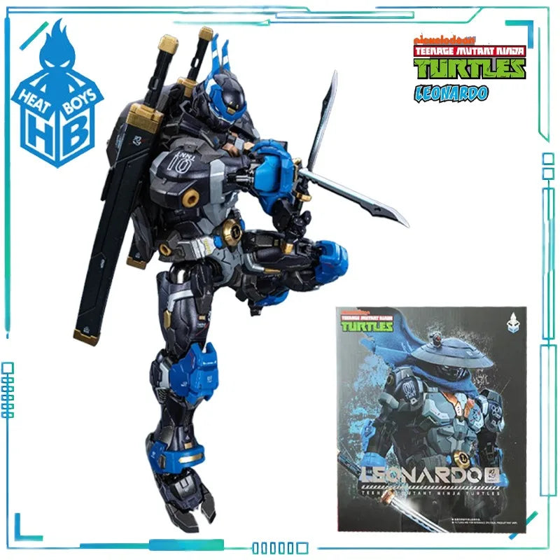 HeatBoys Genuine Teenage Mutant Ninja Turtles Alloy Model Toy Leonardo，Oroku Saki Finished Product Movable Model Collection
