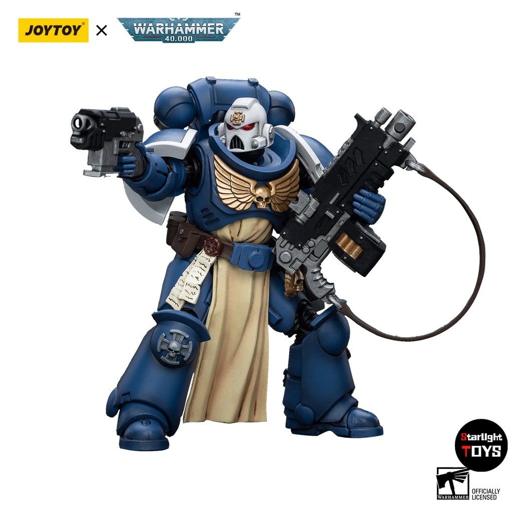 JOYTOY 1/18 Action Figure Warhammer 40K Ultramarines Sternguard Veteran with Auto Bolt Rifle Model Toy