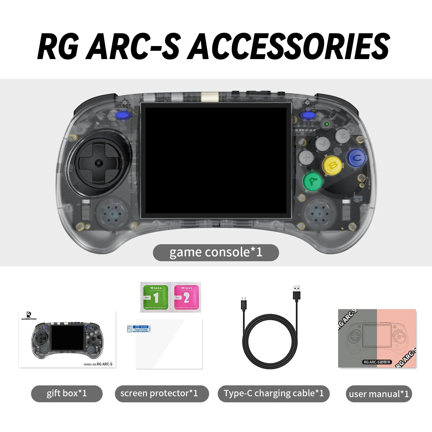 ANBERNIC RG ARC-S RG ARC-D Retro Handheld Game Console 4.0 inch IPS Screen Online Fighting Streaming HD To TV Out Gaming Player