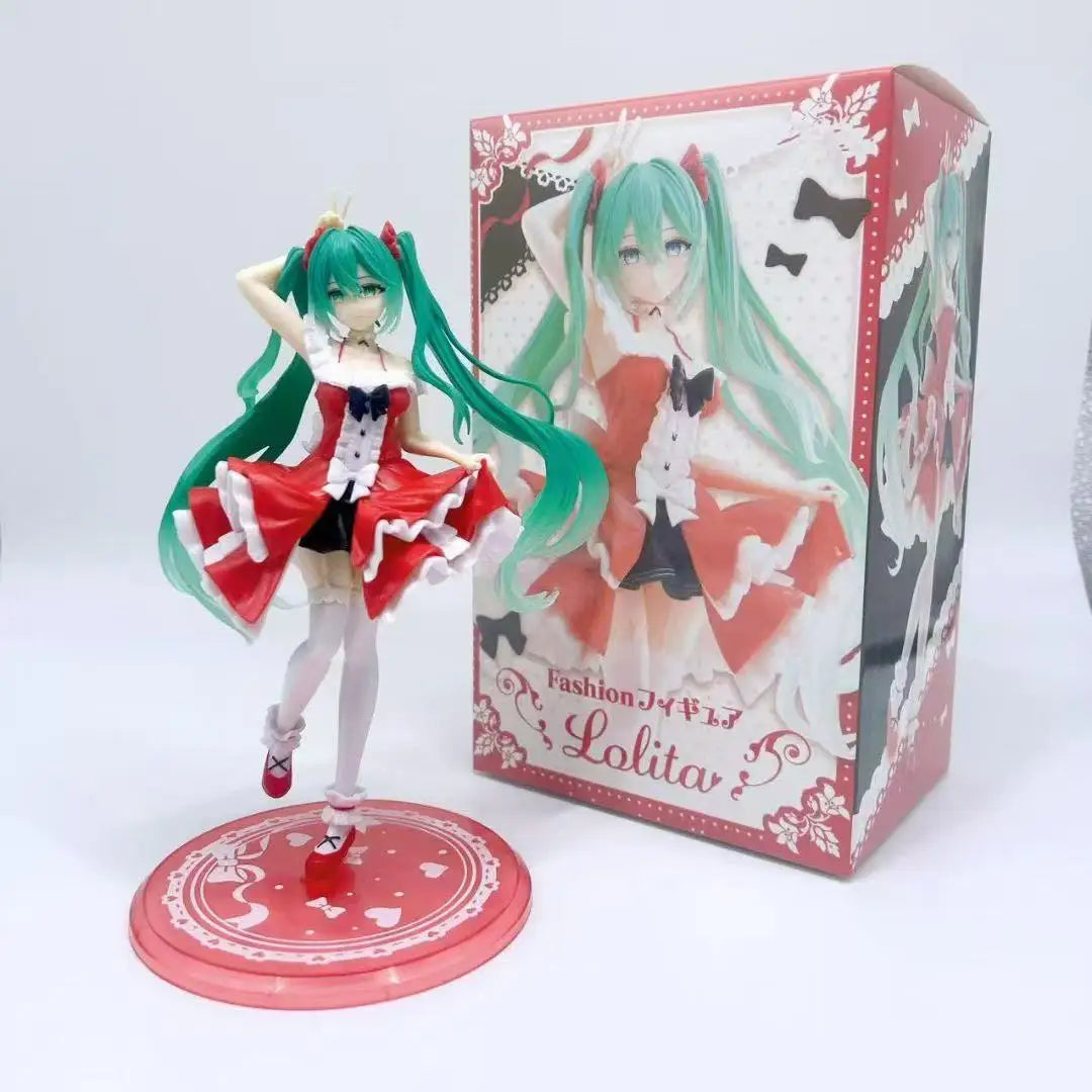 Hatsune Miku Lolita Figur, Anime-Mode, Miku-Kollektion, Actionfigur, Kawaii, niedliches Modell, Schreibtischdekoration, Spielzeug