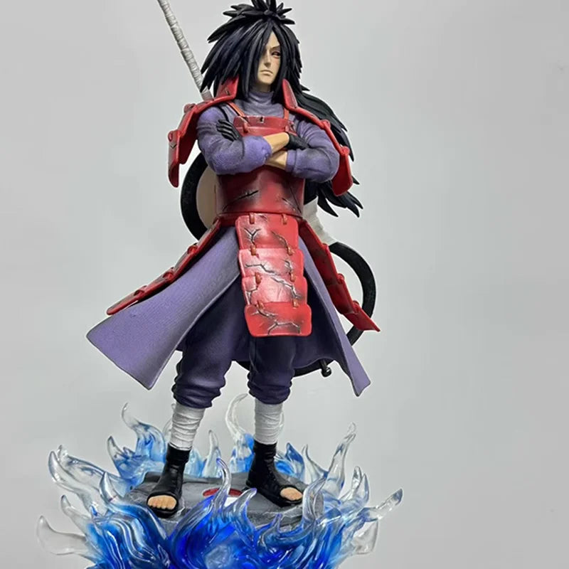 Naruto Uchiha Madara Anime Figuren Türgott Ban Figur mit leuchtender Basis Statue 42cm GK Modelle Sammlung Kinder Geschenke Spielzeug