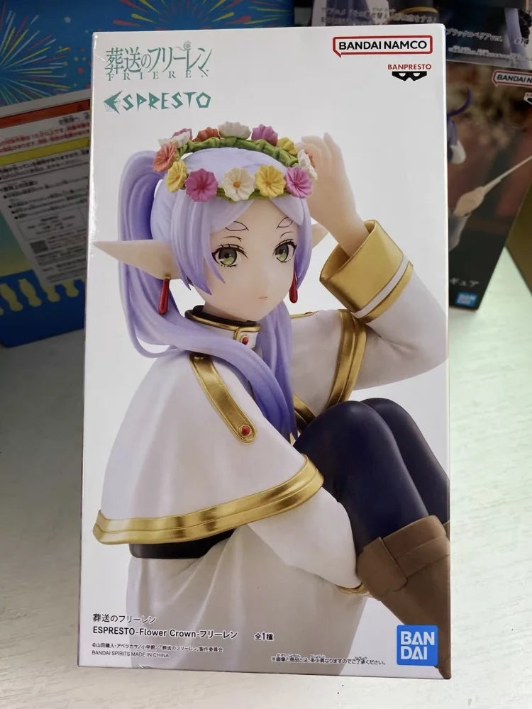 BANDAI Original Frieren: Beyond Journey's End ESPRESTO Flower Crown Himmel Action Toy Figures PVC Model Doll Kids Christmas Gift
