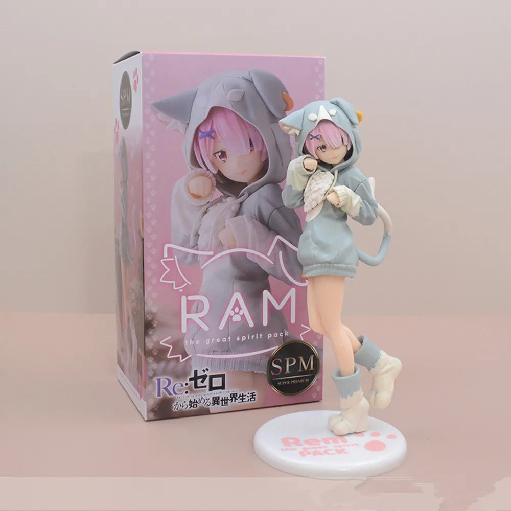 Re Zero Emilia Rem Ram Puck Starting Life in Another World From Zero PVC Action Figure Model Doll Toys
