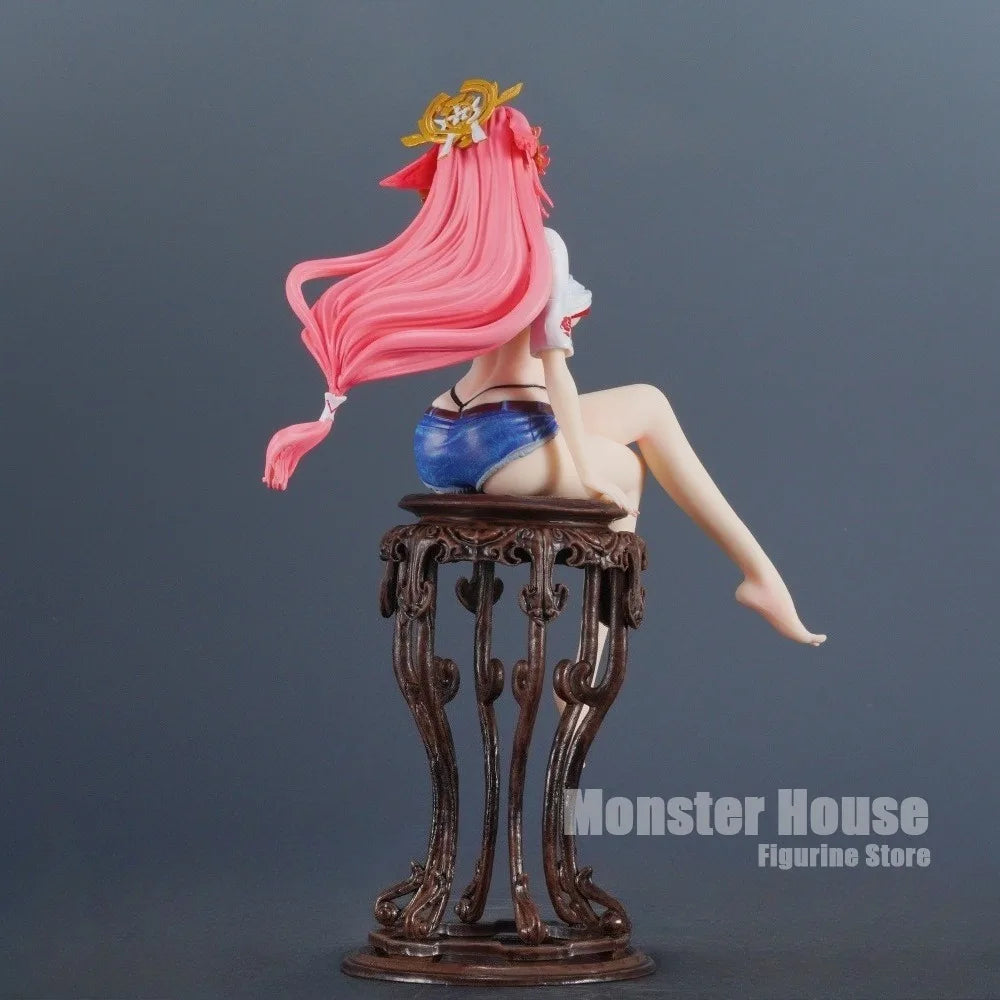 24cm/9.45in Anime Genshin Impact Figure Yae Miko Action Figures Pvc Statue Desktop Ornamen Collection Model Toys Gifts