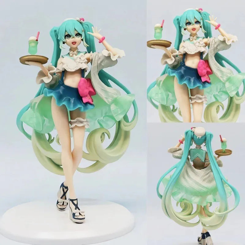 Hot sales Hatsune Miku figure Soda  cream dress The Props Desktop Decoration Collection PVC Model Toys Kids Gifts