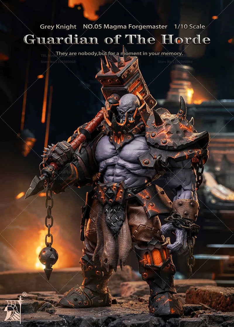 【Grey Knight NO.05】1/10 Scale WOW Guardian of The Horde Master Magma Forgemaster  Barbarian Orcs Anime Figure PVC Model Toys