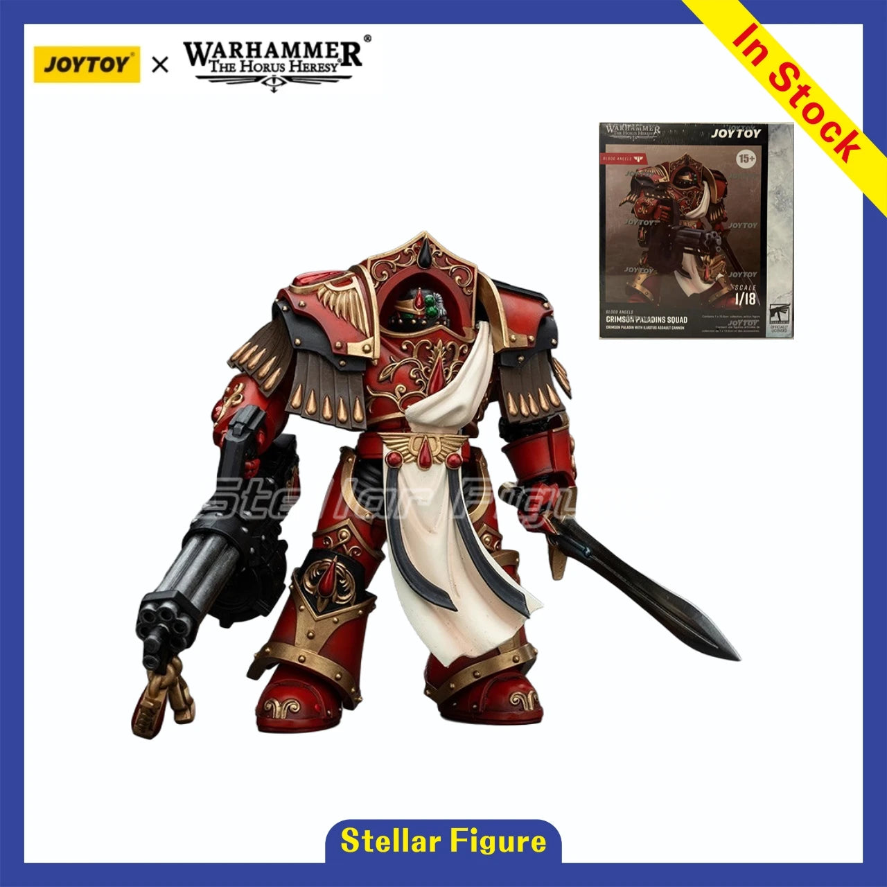 【SF】JOYTOY 1/18 Action Figure Warhammer 40K  Blood Angels Crimson Paladins Squad  Prime Model Toy Gift