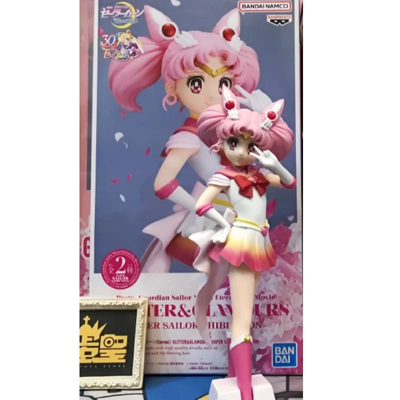 17cm Pretty Guardian Sailor Moon Cosmos The Movie Glitter Glamours Super Sailor Chibi Moon Action Figure Kid Toy Gift Custom Bym